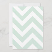 Glitter Bridal Shower Invitation Mint Gold Chevron Kaart (Achterkant)