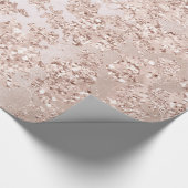 Glitter Bride Elegant Blush Roos Silver Stone Glam Cadeaupapier (Hoek)
