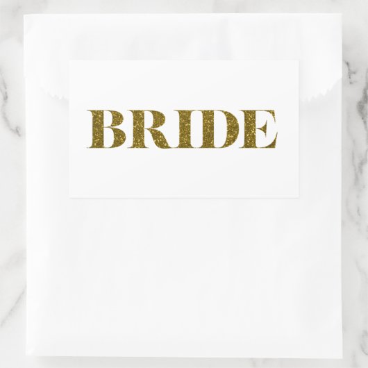 Glitter Bride Gold Rechthoekige Sticker (Tas)