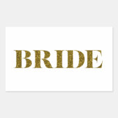 Glitter Bride Gold Rechthoekige Sticker (Voorkant)