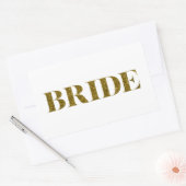 Glitter Bride Gold Rechthoekige Sticker (Envelop)