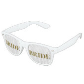 Glitter Bride Gold Retro Zonnebril (Gekanteld)