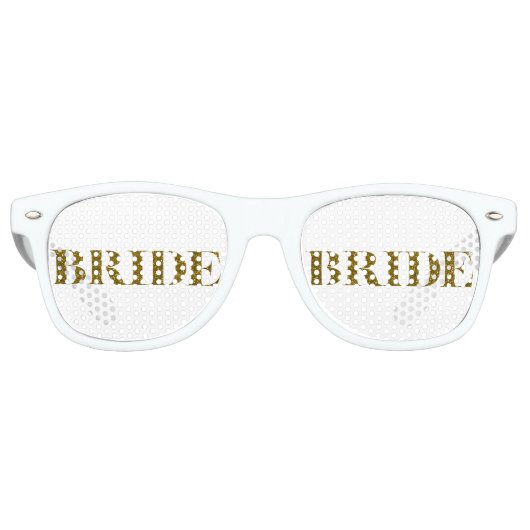 Glitter Bride Gold Retro Zonnebril (Voorkant)