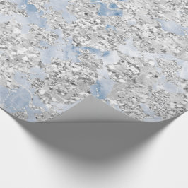 Glitter Bride Marble Gray Silver Stone Blue Cadeaupapier