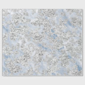 Glitter Bride Marble Gray Silver Stone Blue Cadeaupapier (Vlak)