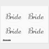 Glitter Bride Silver Ovale Sticker (Vel)