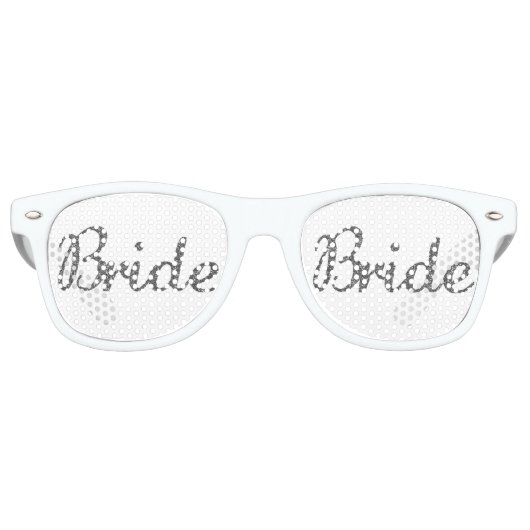 Glitter Bride Silver Retro Zonnebril (Voorkant)