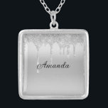 Glitter Bridesmaid, speciaal ontworpen voor Silver Zilver Vergulden Ketting<br><div class="desc">Speciaal Silver Dripping Glitter Name Silver plated ketting. Een groot cadeau voor haar of voor je bruidfeestje.</div>