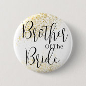 Glitter broer van bruidbruiloft Button (Voorkant)