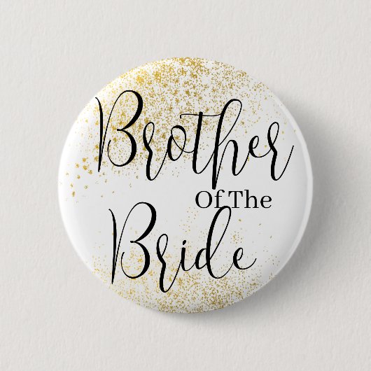 Glitter broer van bruidbruiloft Button (Voorkant)