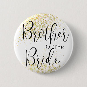 Glitter broer van bruidbruiloft Button