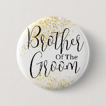 Glitter-broer van de bruinbruinbruiloft Button