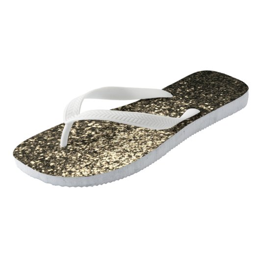 Glitter brons teenslippers (Schuin)