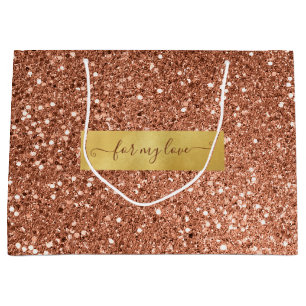 Glitter Brown Bronze Custom Gezegde Groot Cadeauzakje
