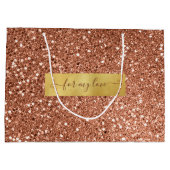 Glitter Brown Bronze Custom Gezegde Groot Cadeauzakje (Achterkant)