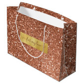 Glitter Brown Bronze Custom Gezegde Groot Cadeauzakje (Achterkant Gekanteld)