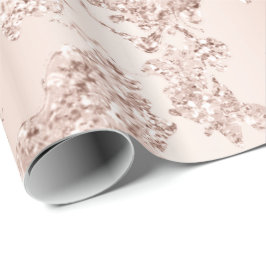 Glitter bruid Elegant Blush Roos Gouden Vonk Glam Cadeaupapier