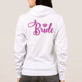 Glitter Bruid Hoodie - Roze Huwelijk Geschenk Brui (Achterkant)