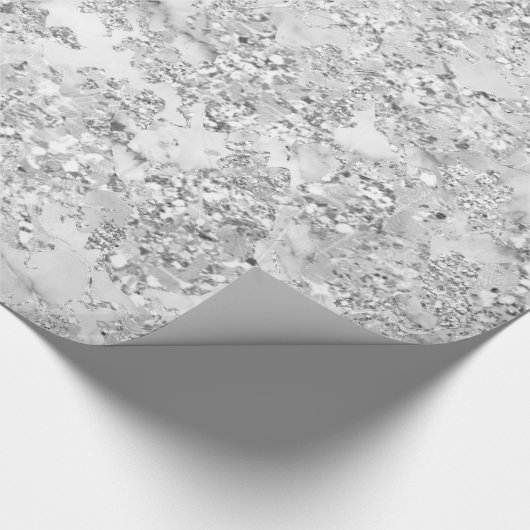 Glitter Bruid Marmer Grijs Grijs Zilver Steen Abst Cadeaupapier (Hoek)