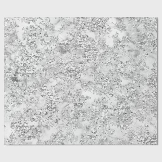 Glitter Bruid Marmer Grijs Grijs Zilver Steen Abst Cadeaupapier (Vlak)