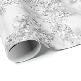 Glitter Bruid Marmer Grijs Grijs Zilver Steen Abst Cadeaupapier