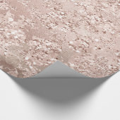 Glitter Bruid Marmeren Blush Roos Zilveren Stenen  Cadeaupapier (Hoek)