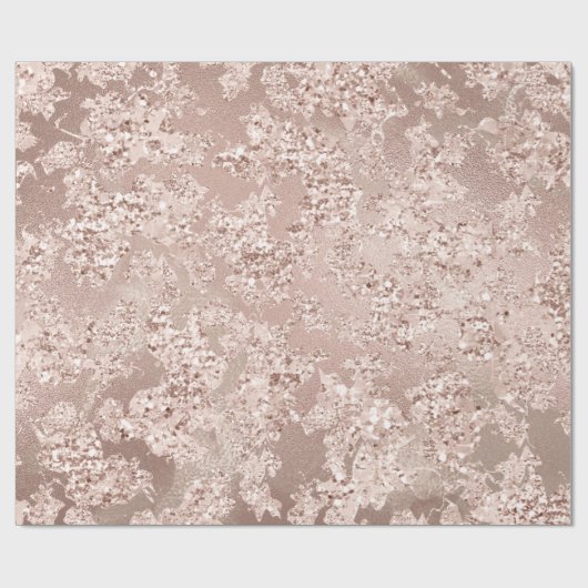 Glitter Bruid Marmeren Blush Roos Zilveren Stenen  Cadeaupapier (Vlak)