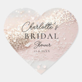 Glitter Bruidsfeest Hart Sticker