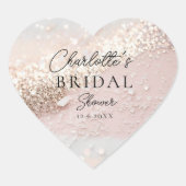 Glitter Bruidsfeesticker   Hart Sticker (Voorkant)