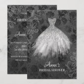 * Glitter Bruidsjurk Bruids Witte jurk Douche Kaart (Voorkant / Achterkant)