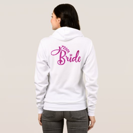 Glitter Bruidsmeisje Hoodie - Roze huwelijkscadeau (Achterkant volledig)