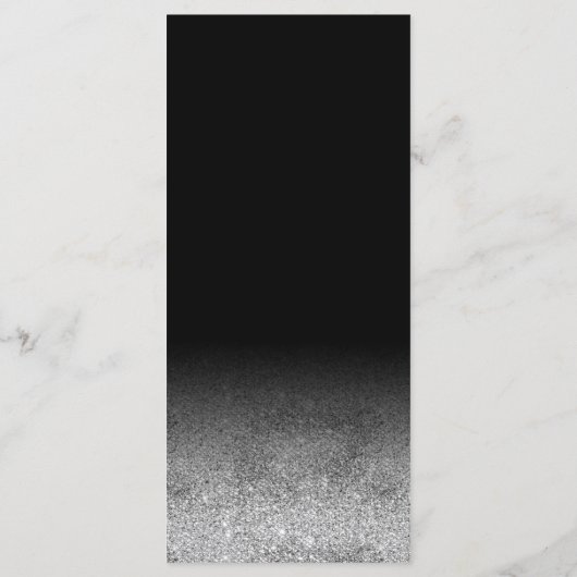 Glitter bruiloft ceremonie diner menu (Achterkant)