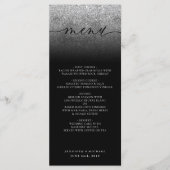 Glitter bruiloft ceremonie diner menu (Voorkant)