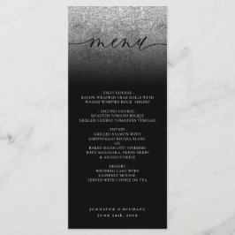 Glitter bruiloft ceremonie diner menu