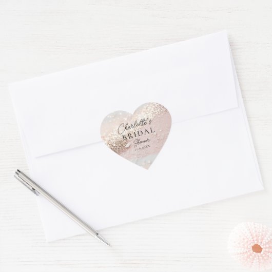 Glitter Bruiloft Feest   Hart Sticker (Envelop)