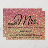 Glitter Bruiloftsfeest toekomstige mevrouw Kaart (Voorkant / Achterkant)