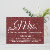 Glitter Bruiloftsfeest toekomstige mevrouw Kaart (Staand voorkant)