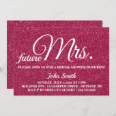 Glitter Bruiloftsfeest toekomstige mevrouw Kaart (Voorkant / Achterkant)