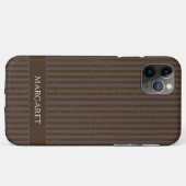 Glitter bruin | Minimaal Modern Initiaal Monogram Case-Mate iPhone Case (Achterkant (horizontaal))