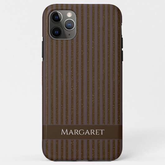 Glitter bruin | Minimaal Modern Initiaal Monogram Case-Mate iPhone Case (Achterkant)