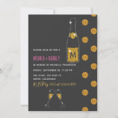 Glitter Brunch en Bubble Bridal Shower Invitation Kaart (Voorkant)