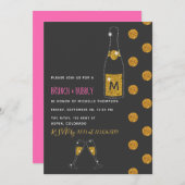 Glitter Brunch en Bubble Bridal Shower Invitation Kaart (Voorkant / Achterkant)