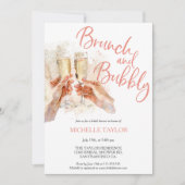 Glitter Brunch en Bubbly Champagne Vrijgezellenfee Kaart (Voorkant)