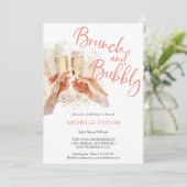 Glitter Brunch en Bubbly Champagne Vrijgezellenfee Kaart (Staand voorkant)