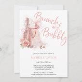Glitter Brunch en Bubbly Champagne Vrijgezellenfee Kaart (Voorkant)
