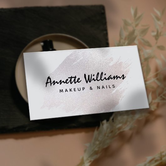 Glitter brush modern salon Business Card Visitekaartje