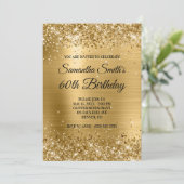 Glitter Brushed Folie Monogram 60e verjaardag Kaart (Staand voorkant)