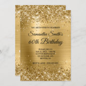 Glitter Brushed Folie Monogram 60e verjaardag Kaart (Voorkant / Achterkant)