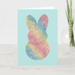 Glitter Bunny Hoppy Pasen Feestdagen Kaart