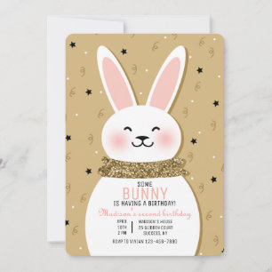 Glitter Bunny Uitnodiging